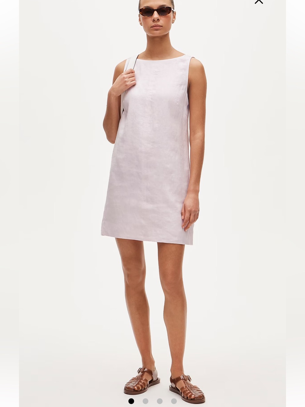 NWT J.Crew Billie Dress 100% Linen Peppermint Ice Size 14 Lined V-Back CU777